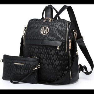 Purse PU Leather Convertible Rucksack Travel Shoulder Bags Handbag and Purse 2Pc